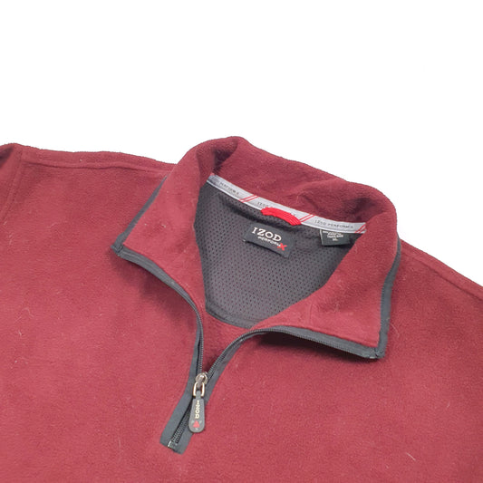 Izod Quarter Zip fleece top Fleece XL Burgundy