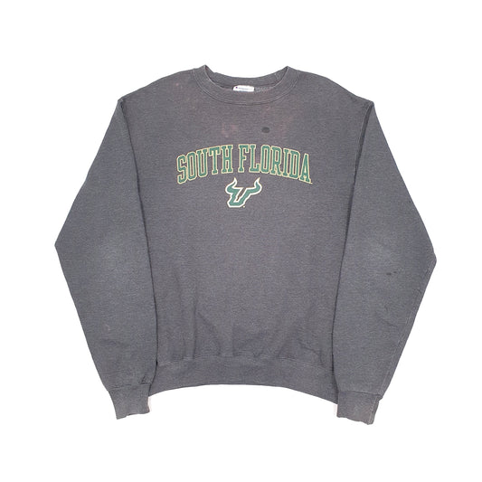 Mens Grey Champion South Florida USA Crewneck Jumper