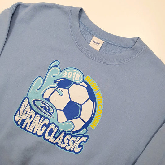Gildan Spring Classic Soccer Crewneck M Blue