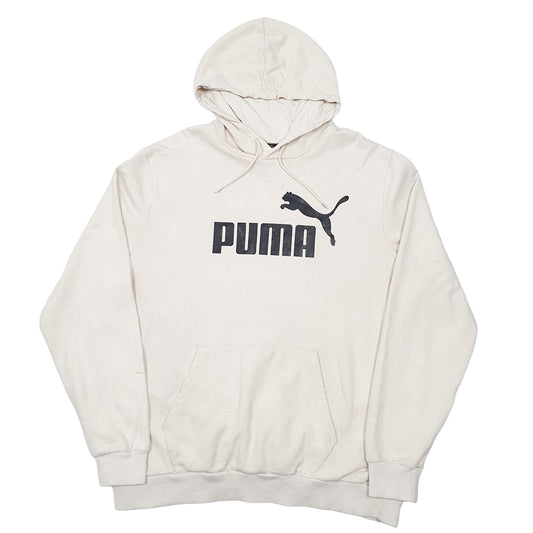 Mens Cream Puma Hoodie Jumper