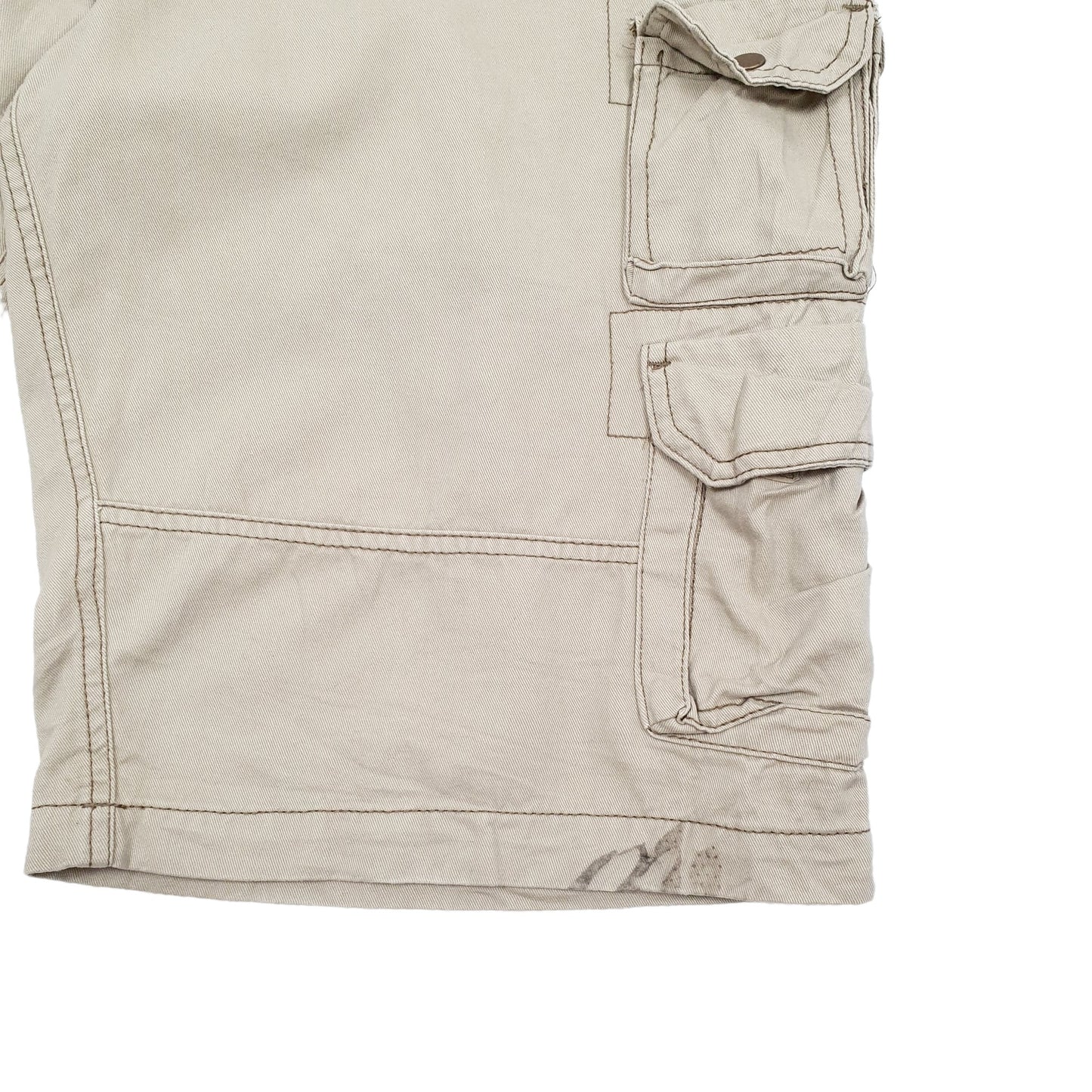 Plugg Co Beige Cargo Workwear Shorts W33