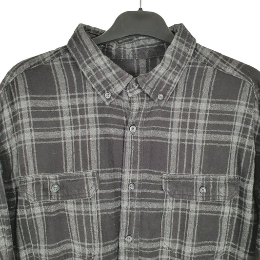 George Flannel Shacket Long Sleeve Regular Fit Check Shirt Black