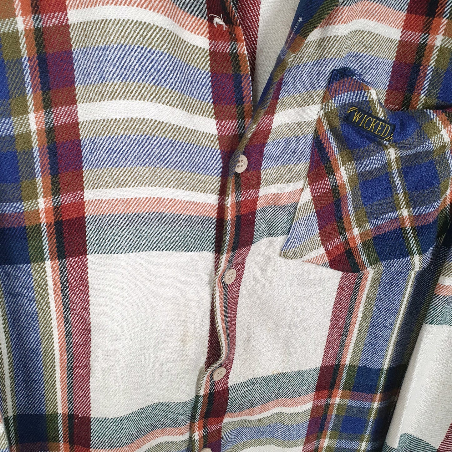 Wicked Flannel Shacket Long Sleeve Regular Fit Check Polyester Shirt Beige