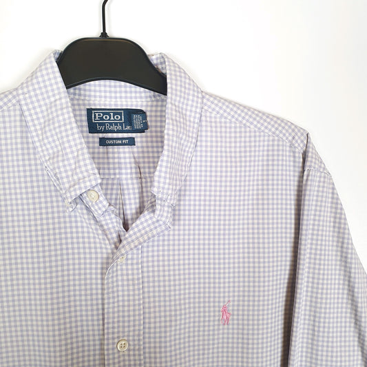 Polo Ralph Lauren Long Sleeve Custom Fit Gingham Shirt Lilac