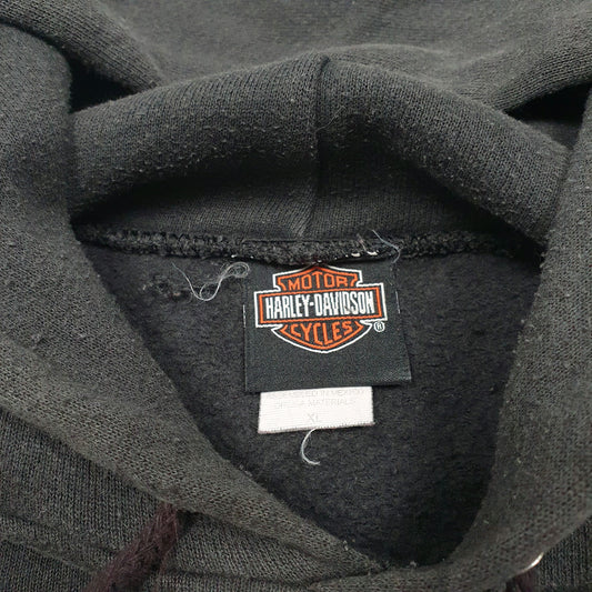 Mens Black Harley Davidson Biker Motorcycles Hals Wisconsin Hoodie Jumper