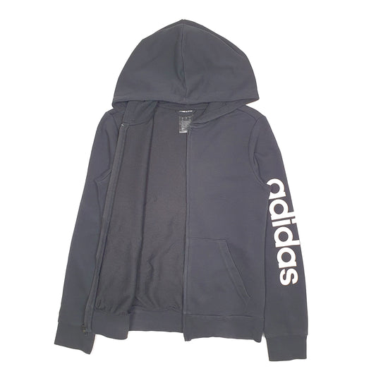 Womens Black Adidas Hoodie Full Zip Jumper