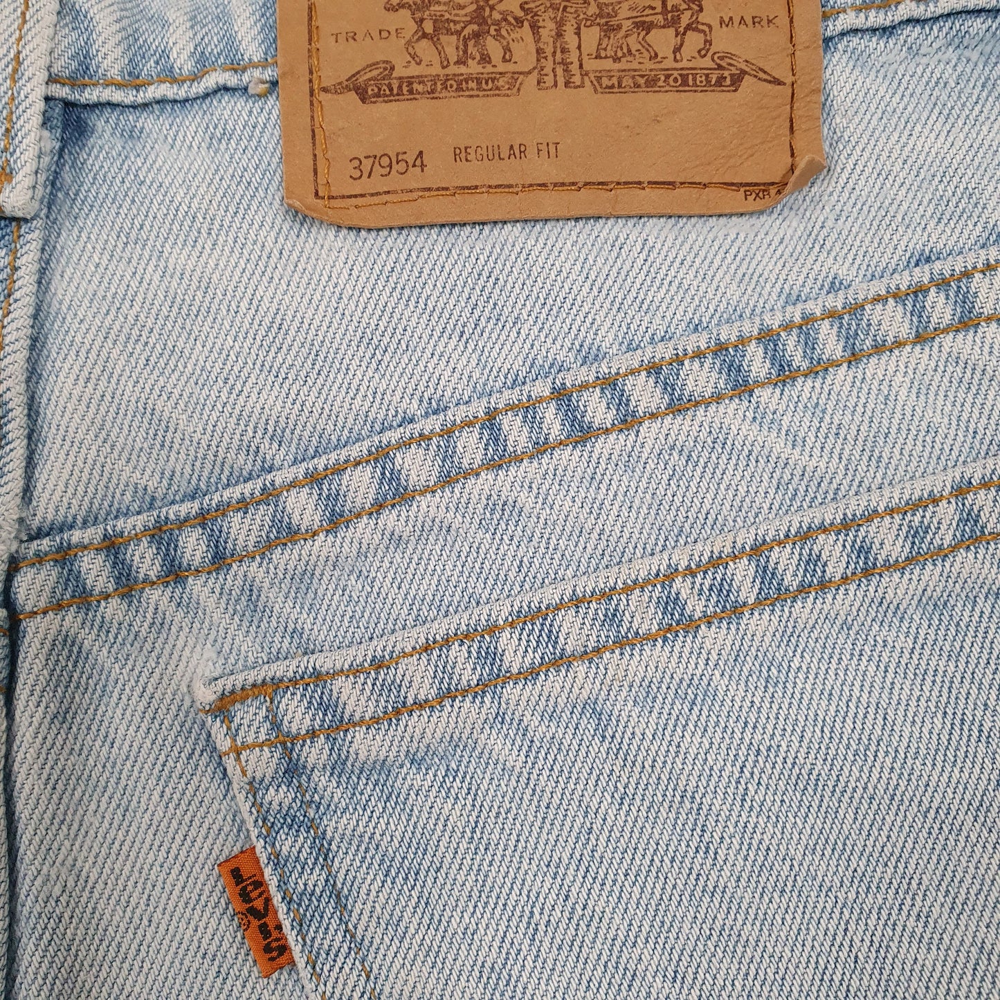 Levis Vintage Orange Tab Blue Denim Jeans Shorts UK Blue
