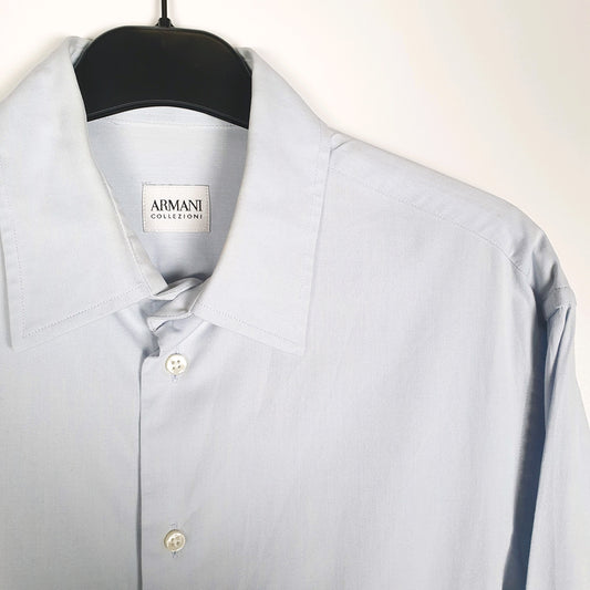 Armani Long Sleeve Regular Fit Shirt Blue