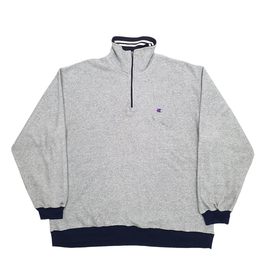 Mens Grey Champion Quarter Zip Jumper