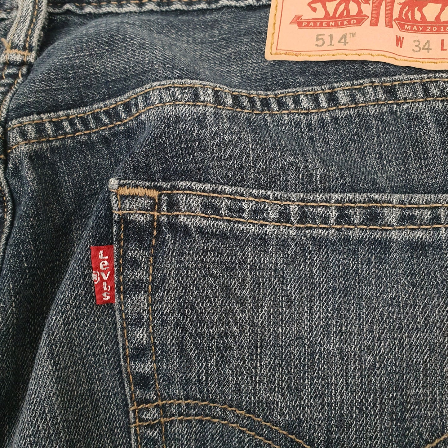 Levis 514 Straight Fit Jeans W34 L25 Blue