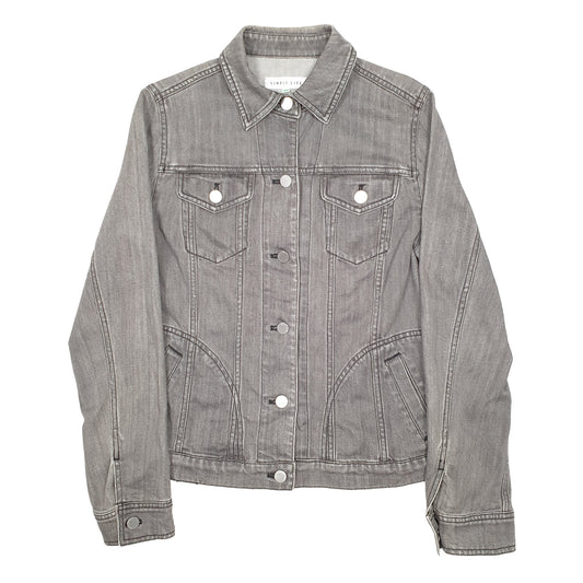 Womens Grey Simple Life Denim Jacket Coat