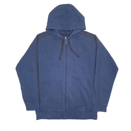 Mens Navy Adidas Hoodie Full Zip Jumper