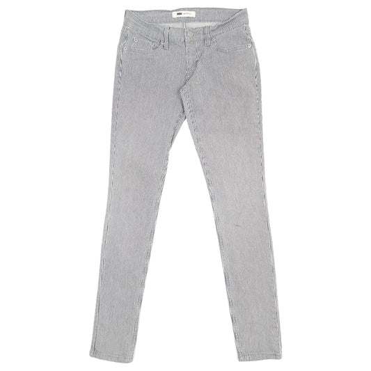 Levis 524x Skinny Fit Striped Low Rise Super Jeans UK4 Blue
