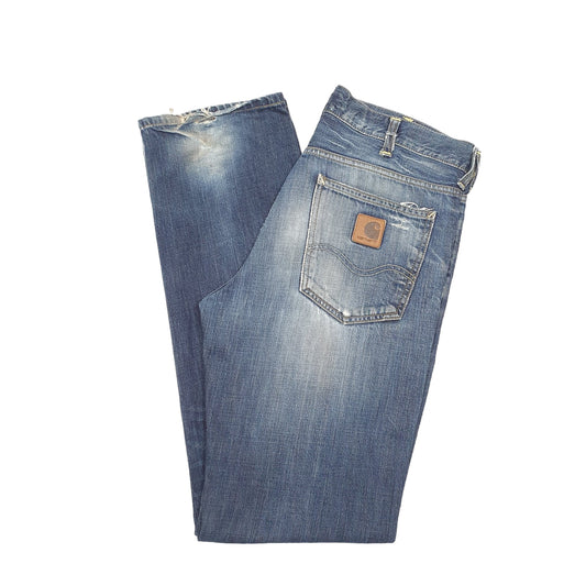 Mens Blue Carhartt Texas Relaxed Casual JeansW34 L34