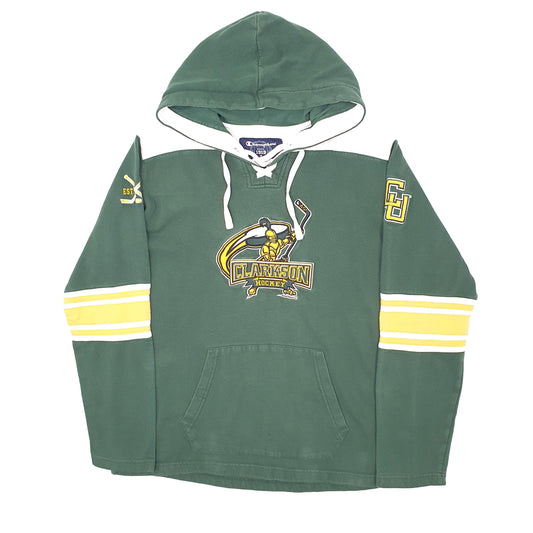 Mens Green Champion Clarkson Hockey USA College NHL Hoodie Jumper