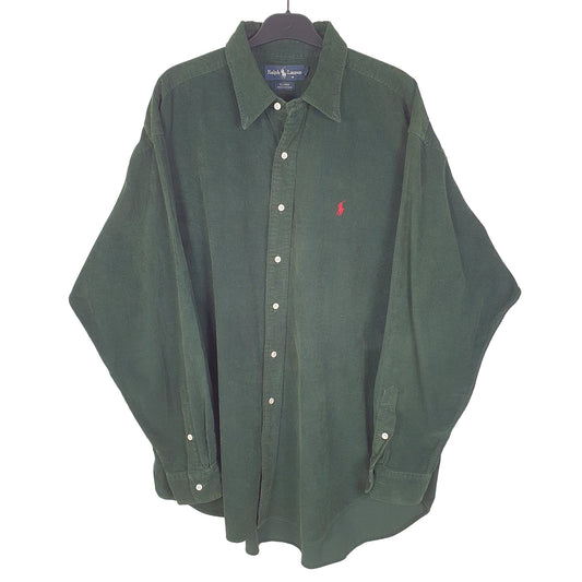 Ralph Lauren Corduroy Long Sleeve Blaire Fit Shirt Green