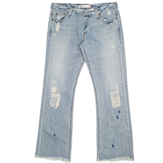 Levis 513 Slim Fit 1990s Bootcut Button Fly Jeans UK18 Blue