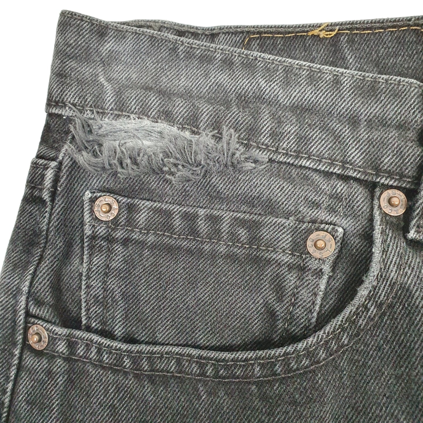 Levis Casual Straight Fit Relaxed Vintage Made In USA Damaged Jeans W32 L34 Black