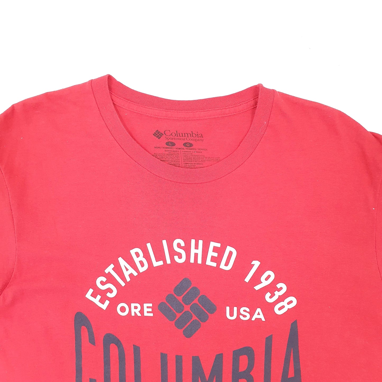 Mens Red Columbia Sportswear Short Sleeve T Shirt
