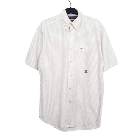 Tommy Hilfiger Short Sleeve Regular Fit Check Shirt Cream