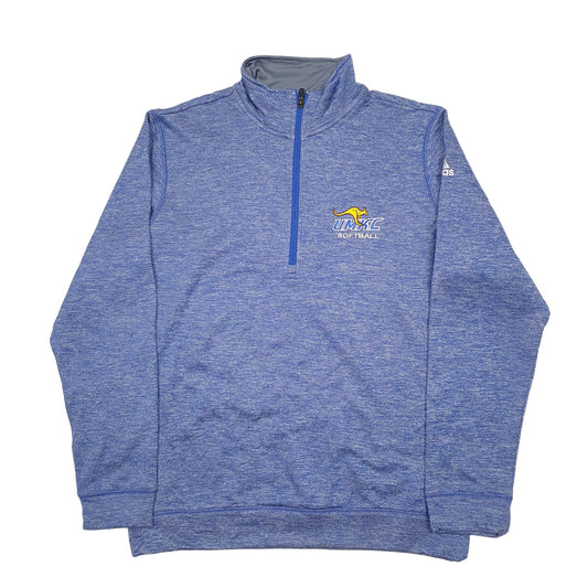 Mens Blue Adidas UMKC Softball Quarter Zip Jumper