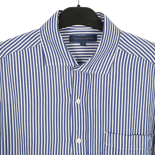 Tommy Hilfiger Long Sleeve Regular Fit Pinstripe Shirt Blue