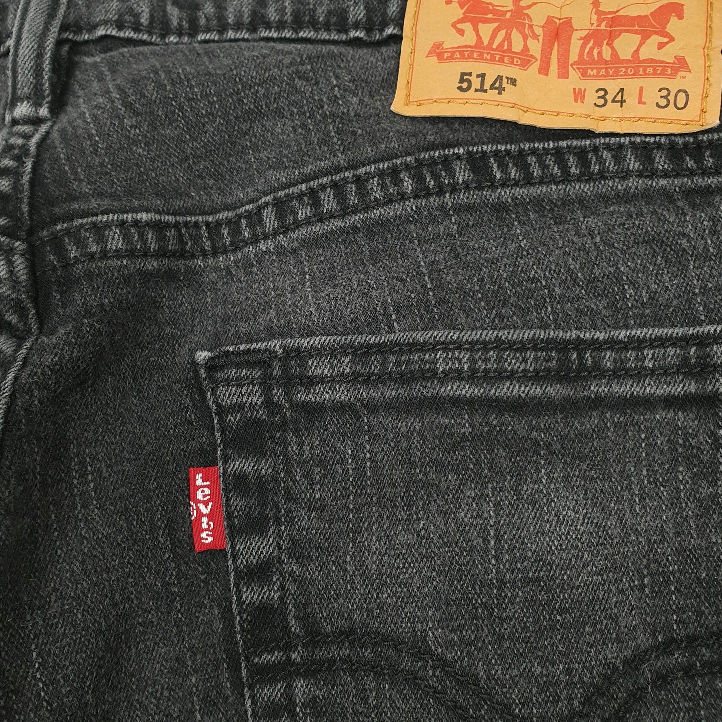 Levis 514 Straight Fit Jeans W34 L29 Black
