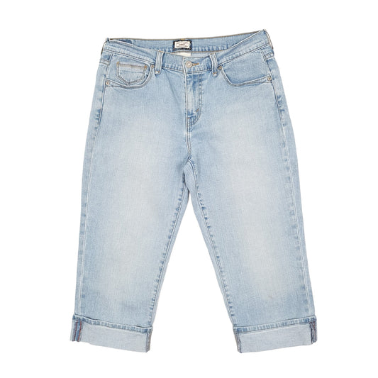 Levis 515 Bootcut Fit Capri Short Jeans UK12 Blue