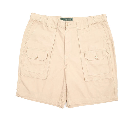 Mens Beige Adjust-a-band Cargo Shorts