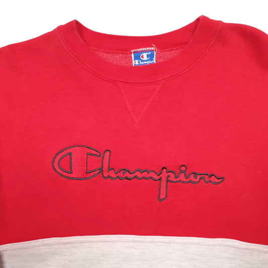 Mens Red Champion Vintage 1980s Crewneck Jumper