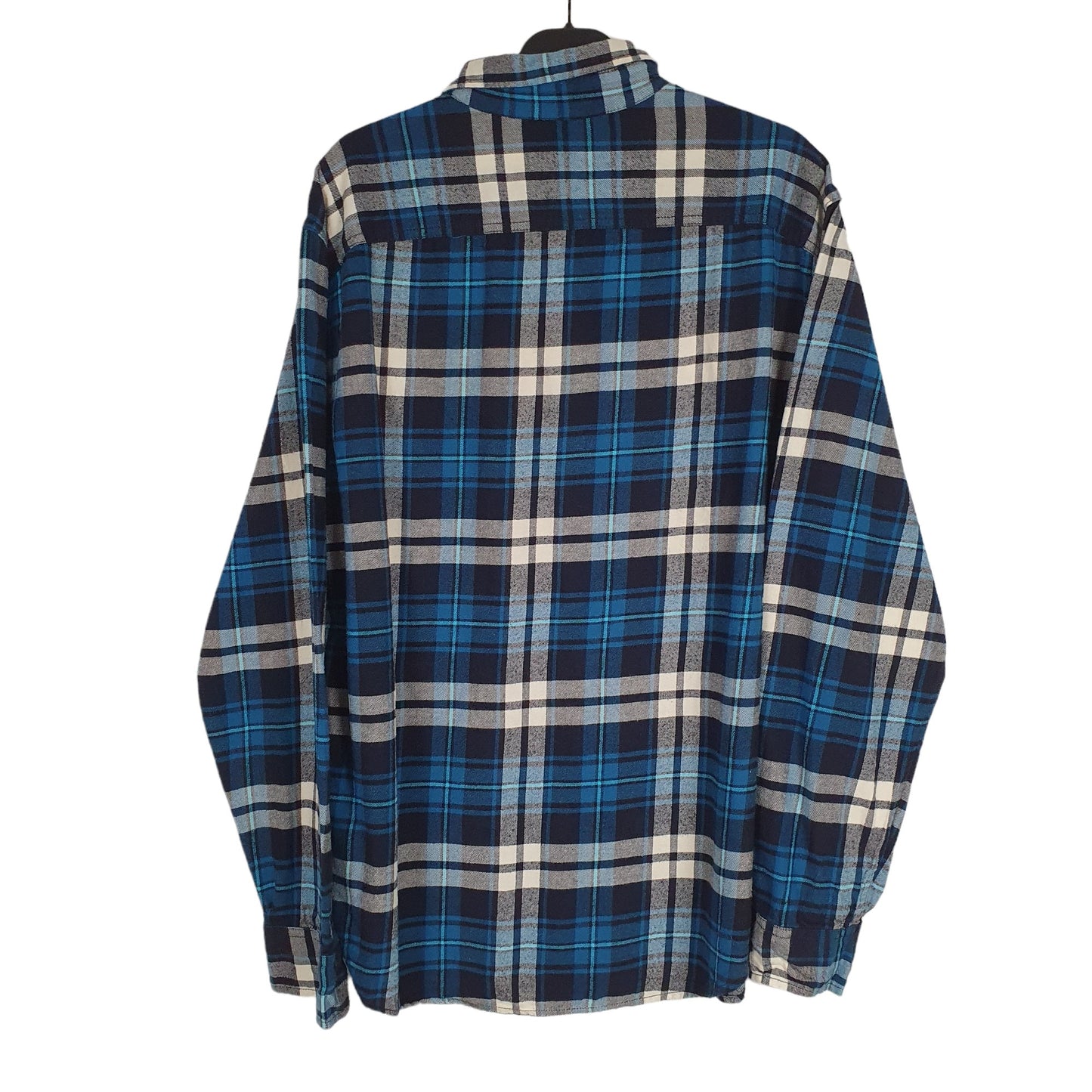 American Eagle Flannel Shacket Long Sleeve Regular Fit Check Shirt Blue