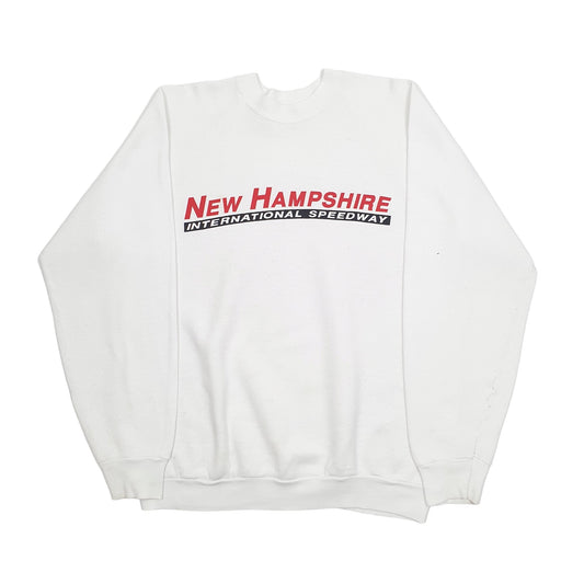 Fruit of the Loom 1990's Nascar Speedway Crewneck L White