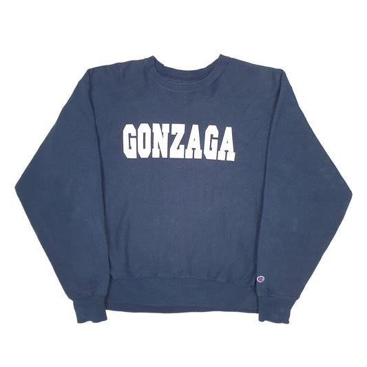 Mens Blue Champion USA College Reverse Weave Vintage Crewneck Jumper