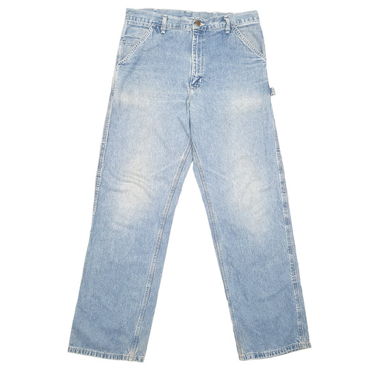 Mens Blue Carhartt Made In USA Uinon Carpenter JeansW34 L32