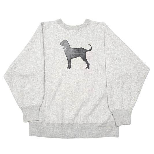 Mens Grey Kellsport Reverse Weave Made In USA Black Dog Vinyard Crewneck Jumper