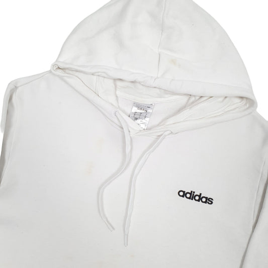 Mens White Adidas Hoodie Jumper