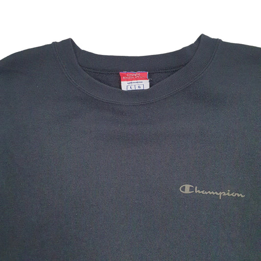 Mens Black Champion Crewneck Jumper