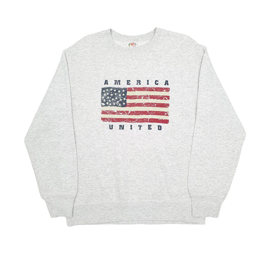 Fruit of the Loom 1990's America United Crewneck M Grey