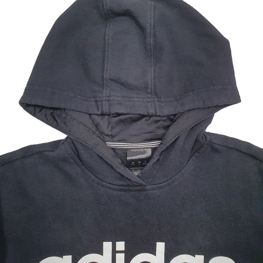 Womens Black Adidas Spellout Hoodie Jumper
