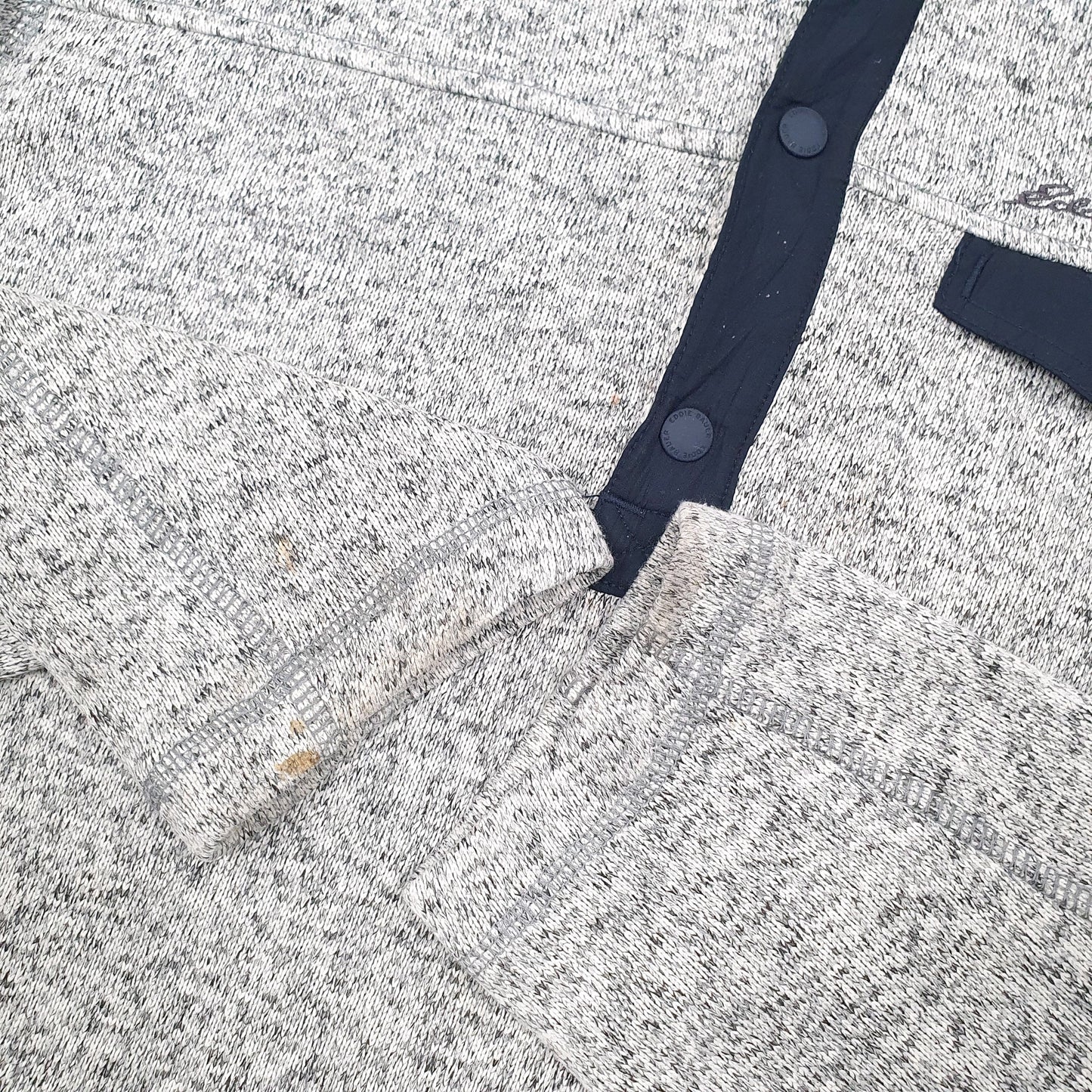 Eddie Bauer Popper Quarter Zip Fleece L Grey