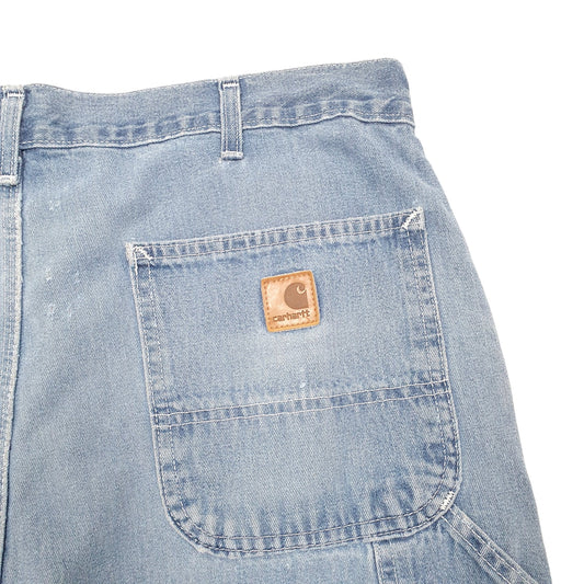 Mens Blue Carhartt Carpenter Workwear Denim Shorts