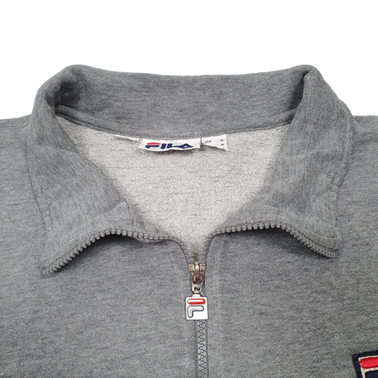 Mens Grey Fila Quarter Zip Jumper