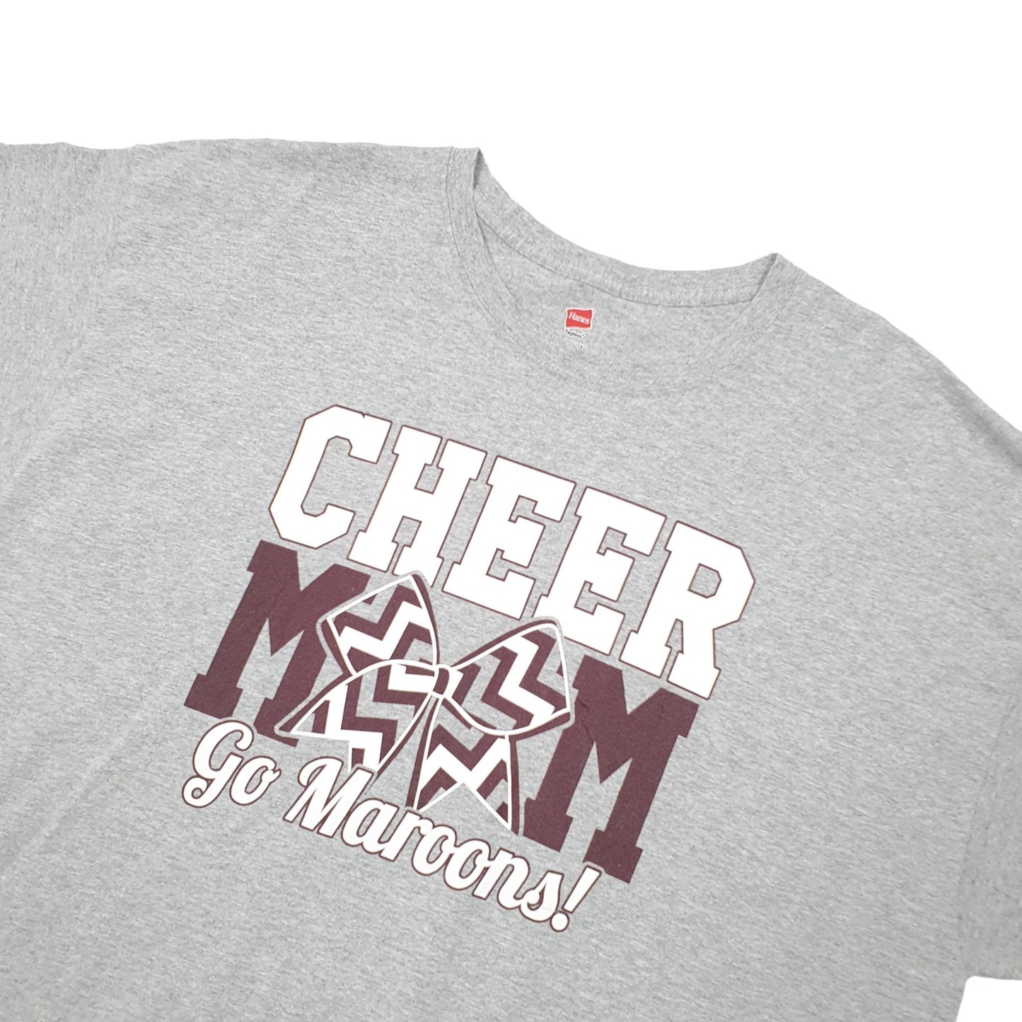 Hanes Maroons Cheerleading Short Sleeve T Shirt Grey