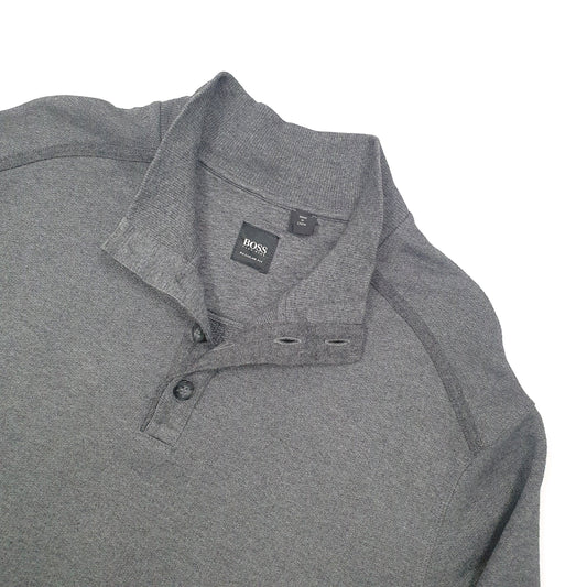 Hugo Boss Button Up Quarter Zip L Grey