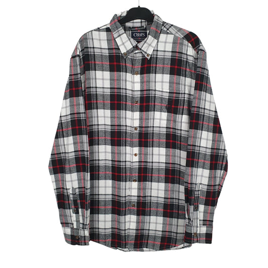 Chaps Flannel Shacket Long Sleeve Regular Fit Check Shirt Black