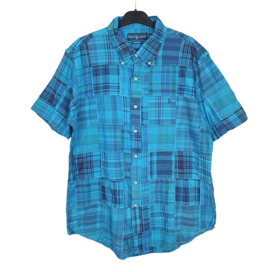 Ralph Lauren Short Sleeve Custom Fit Check Shirt Blue