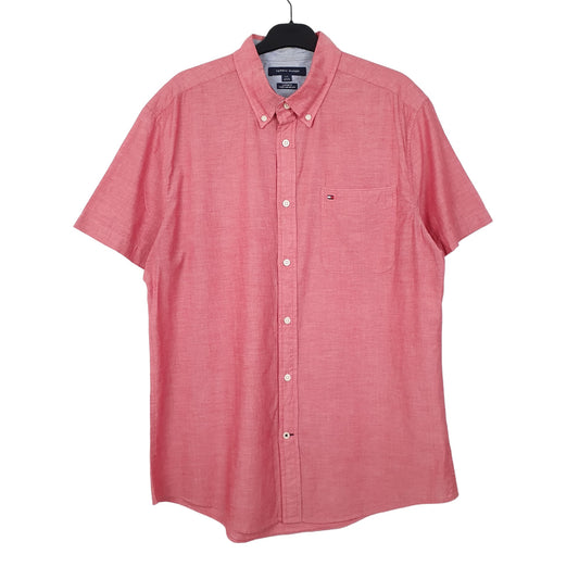 Tommy Hilfiger Short Sleeve Custom Fit Shirt Pink