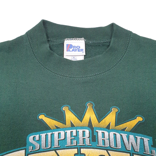 Mens Green Pro Layer Superbowl Vintage Green Bay Packers Football Made In USA 97 Crewneck Jumper