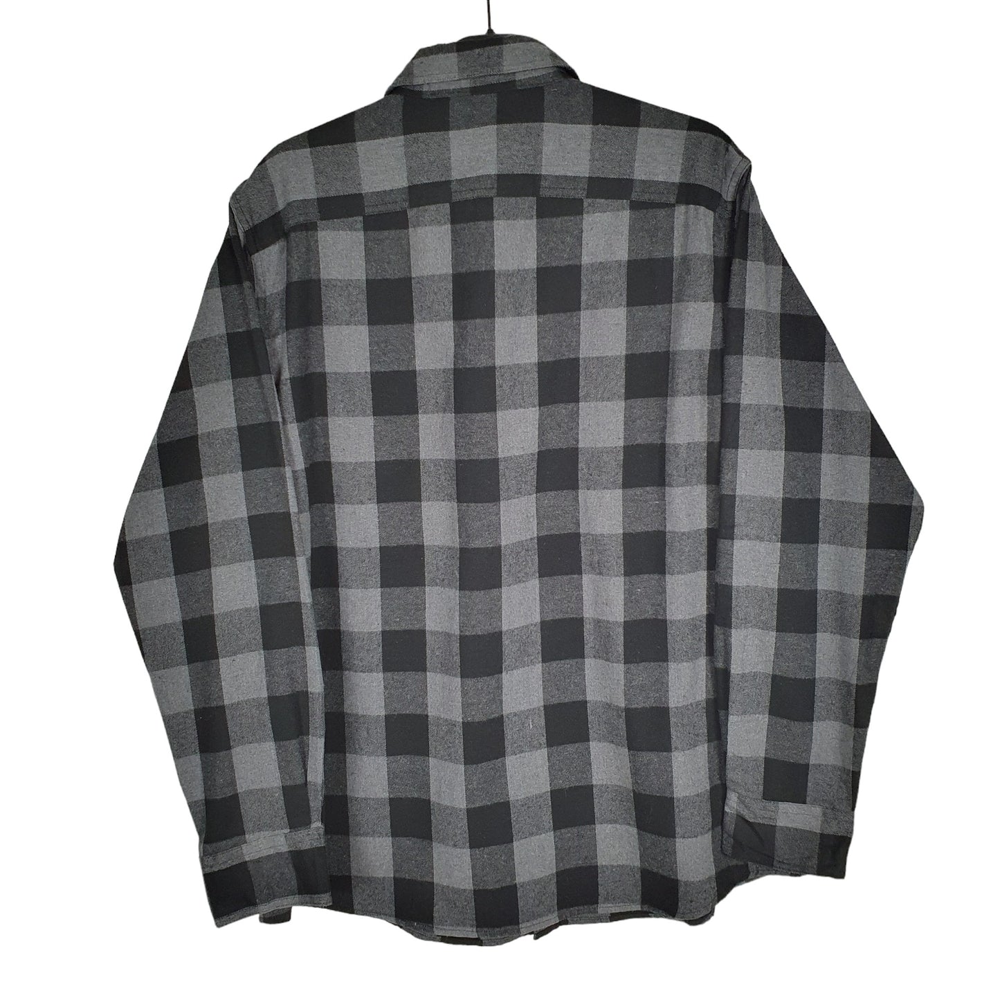 Non Branded Flannel Shacket Long Sleeve Regular Fit Check Shirt Grey
