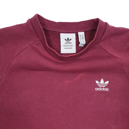 Mens Burgundy Adidas Crewneck Jumper